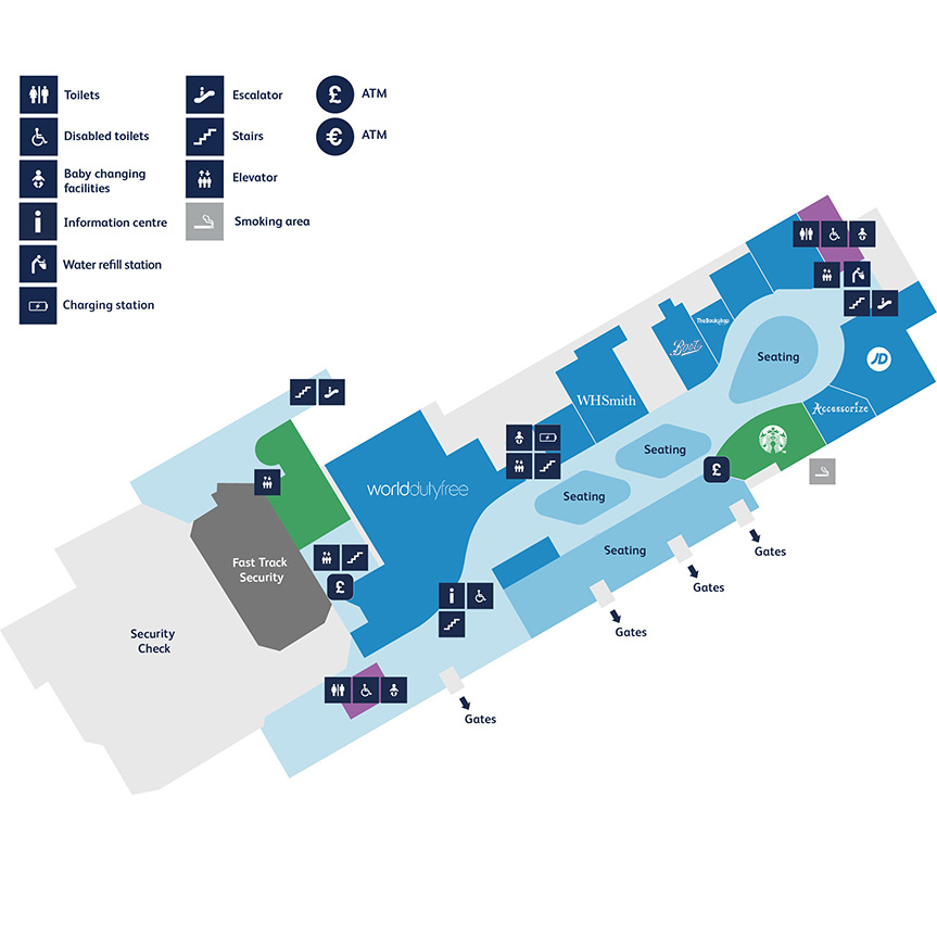 Bristol Airport Maps Ground floor, First floor and Mezzanine.