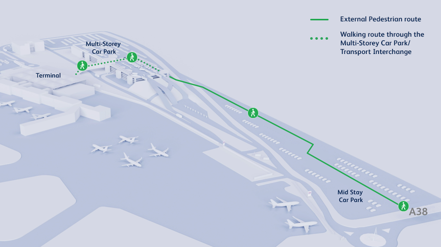Pedestrian access to Bristol Airport Terminal
