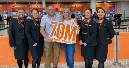 easyJet celebrates flying 70 million passengers from Bristol Airport